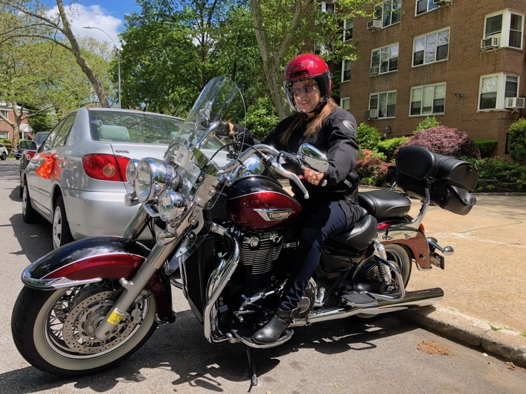 Enid on a Motorcycle